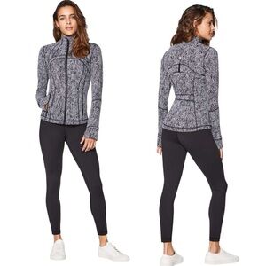 Lululemon Define Jacket Luon Size 4 Irregular Denim Twill Black White Sleekcore